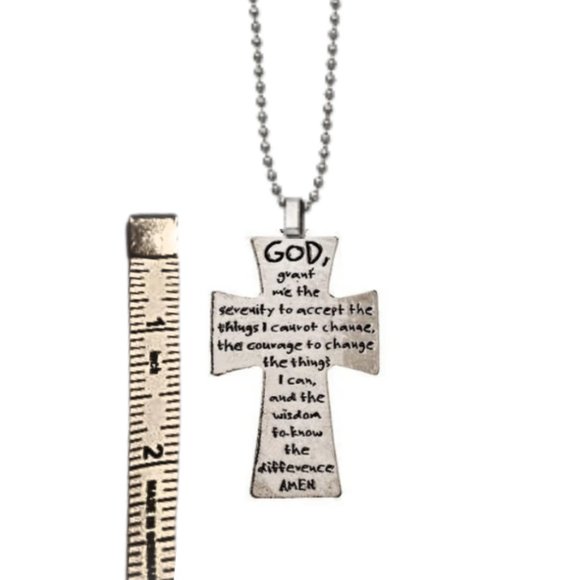Serenity Prayer Cross Necklace - Picture 2 of 3